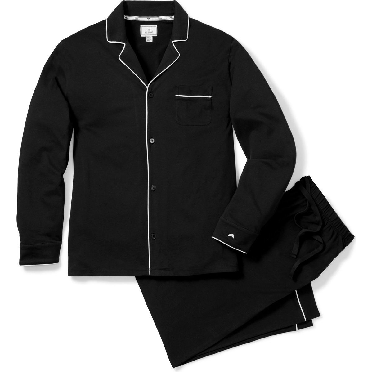 Men's Classic Pajama Set, Black - Pajamas - 1