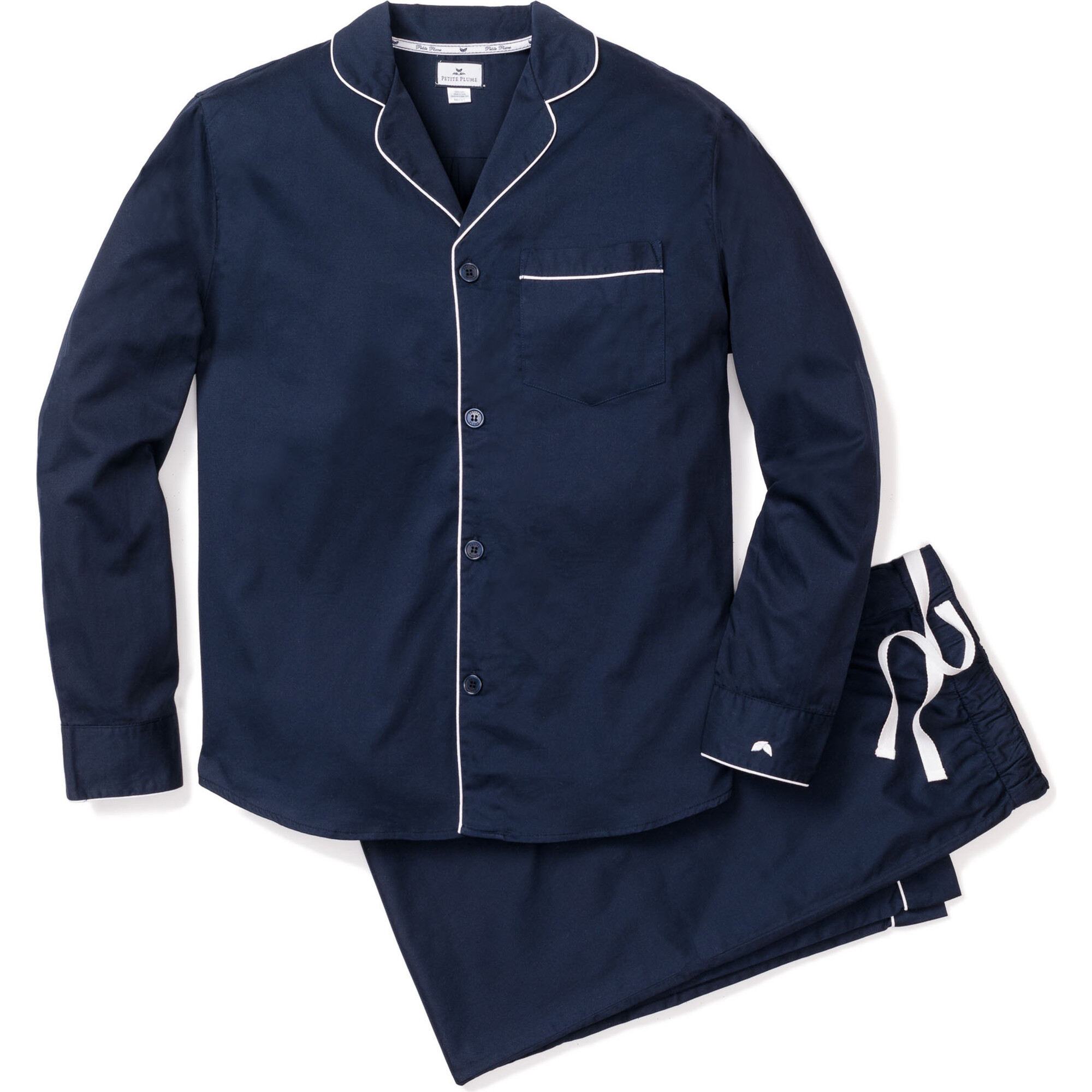Men's Classic Pajama Set, Navy - Pajamas - 1