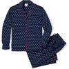 Men's Classic Pajama Set, Luxe Pima Foulard - Pajamas - 1 - thumbnail