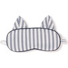 Kids Kitty Eyemask, Navy French Ticking - Pajamas - 1 - thumbnail