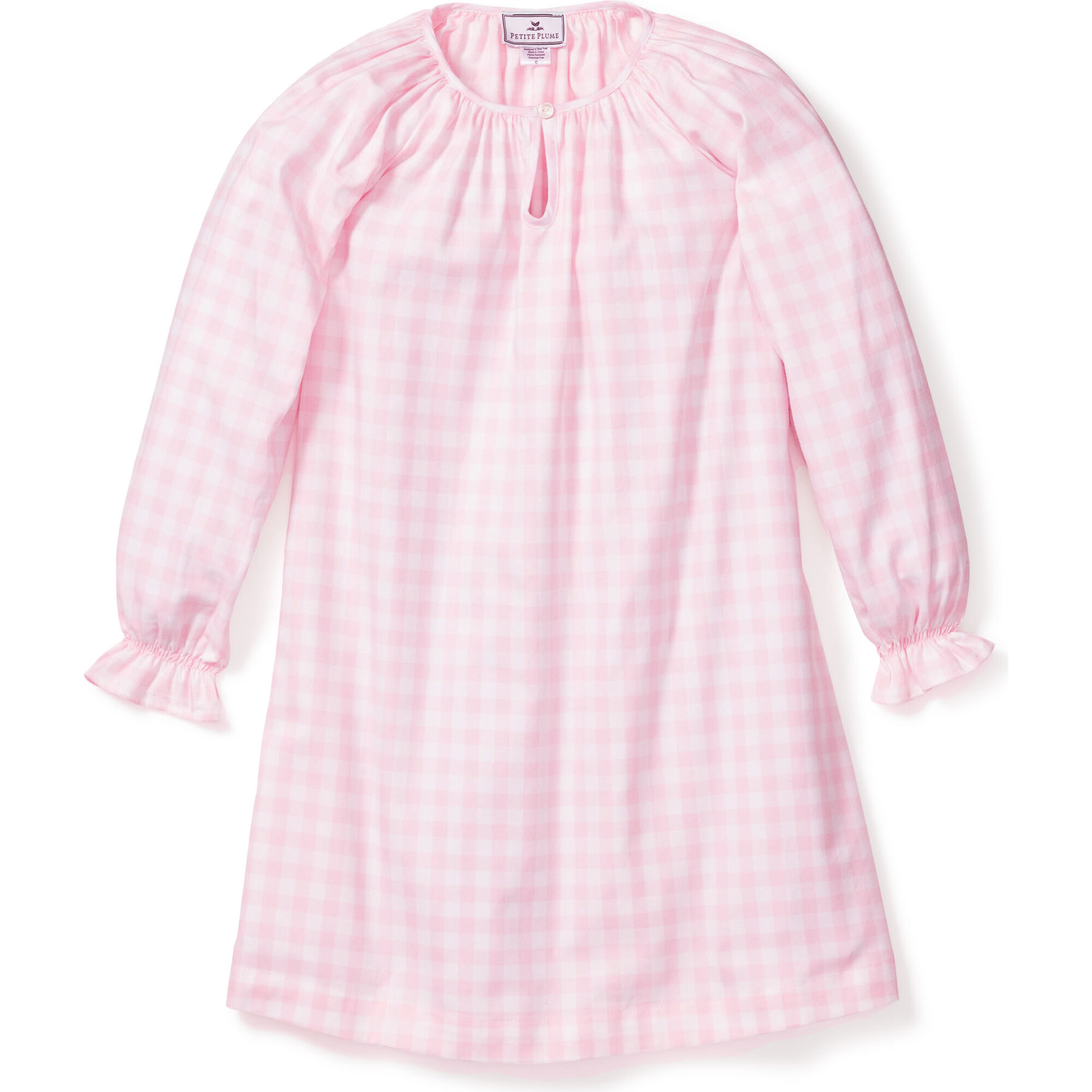 Delphine Nightgown, Pink Gingham - Pajamas - 1