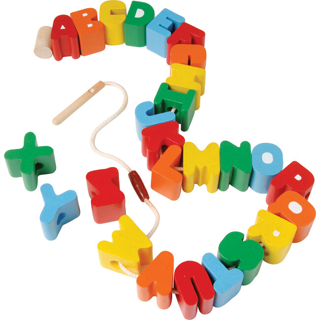 Wooden Alphabet Lacing Beads, Multicolor - Games - 1