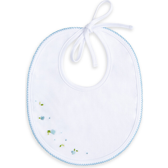 Bloom Wind Print and Embroidered Bib Set, Blue - Mixed Accessories Set - 3
