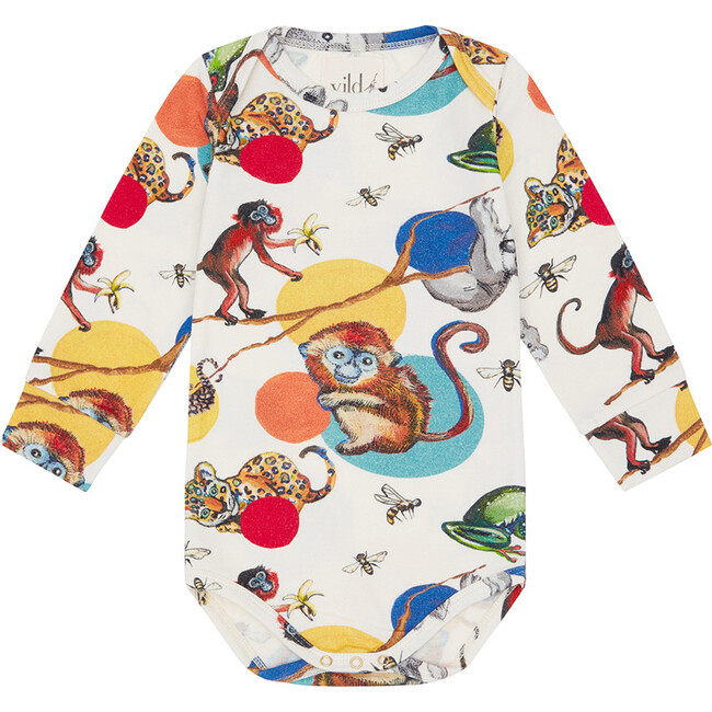 Organic Cotton Bodysuit, Precious Wildlife - Onesies - 1