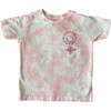 Embroidered My Sunshine Name Tee, Pink Tie Dye - Tees - 1 - thumbnail
