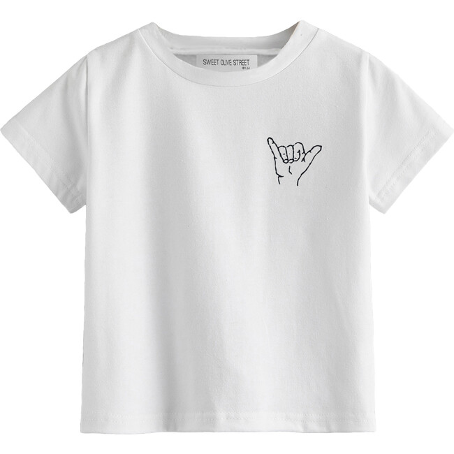 Embroidered Surfs Up Name Tee, White - Tees - 5