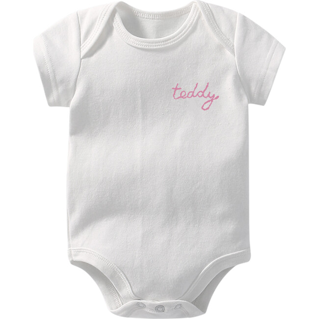 My Name is! Embroidered Bodysuit, White - Onesies - 5