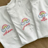 Embroidered Rainbow Name Shirt, White - Tees - 3