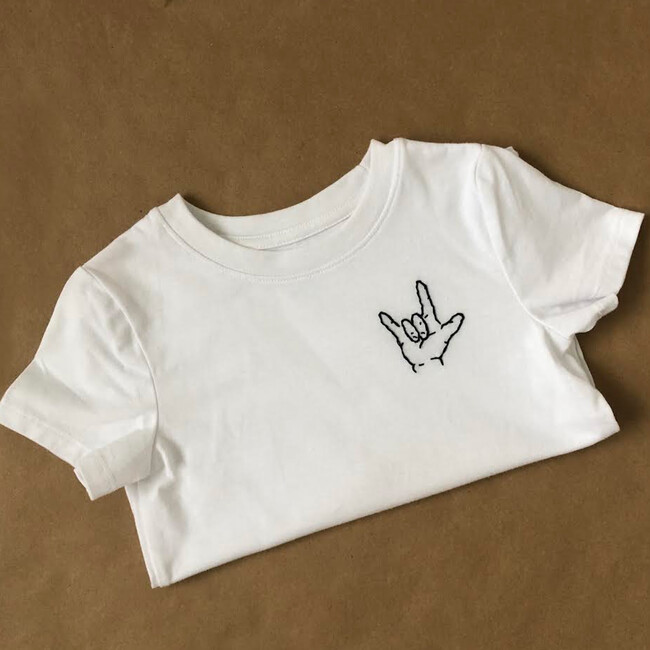 Embroidreed I Love You Name Tee, White - Tees - 3