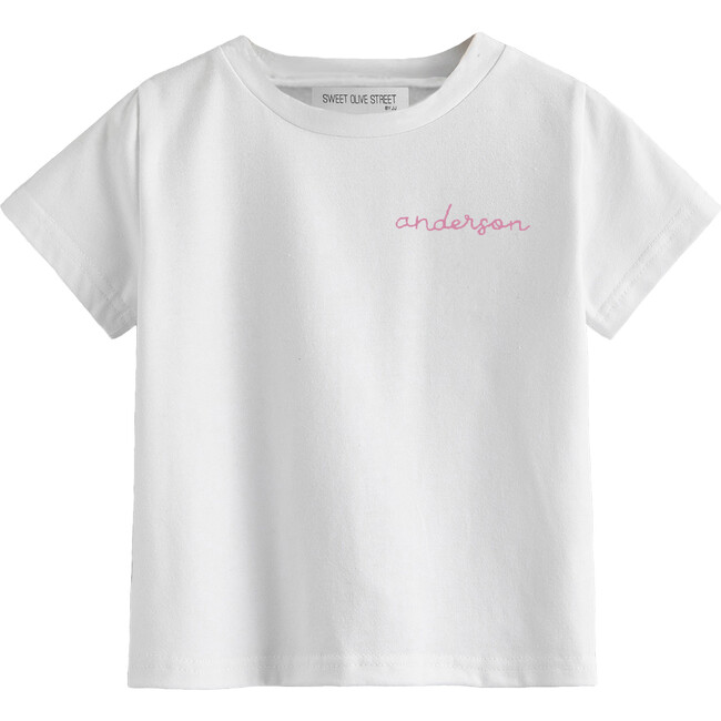 My Name is! Embroidered Shirt, White - Tees - 5