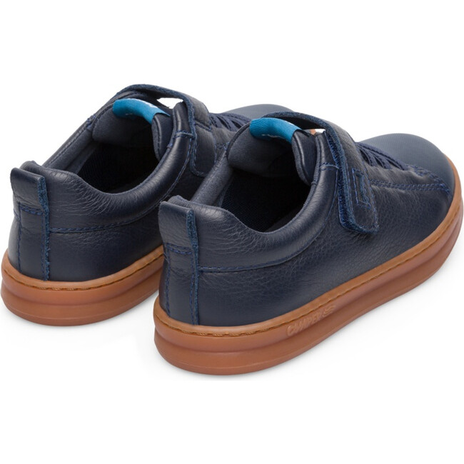 Kids Runner Four Leather Sneaker, Blue - Sneakers - 3