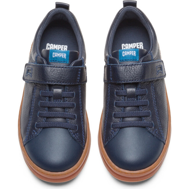 Kids Runner Four Leather Sneaker, Blue - Sneakers - 4