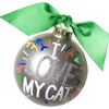 I Love My Cat Popper Glass Ornament, Silver - Ornaments - 1 - thumbnail