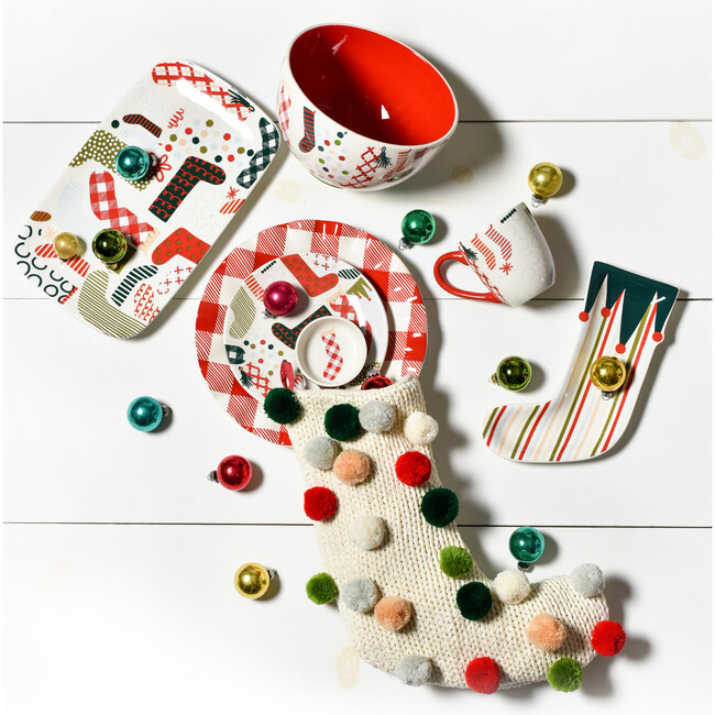 Stockings Footed Bowl, Red - Other Accents - 2