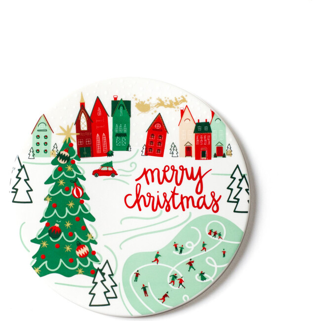 Christmas in the Village Town Round Trivet, Multi
