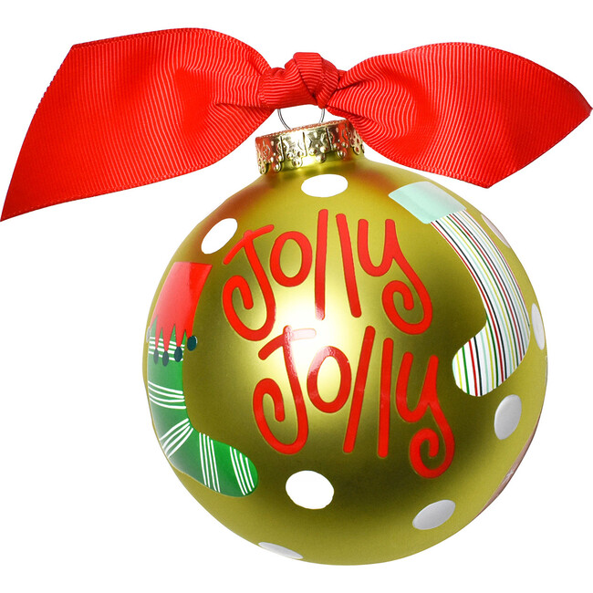 Jolly Jolly Stockings Glass Ornaments, Green - Ornaments - 1