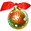 Jolly Jolly Stockings Glass Ornaments, Green - Ornaments - 1 - thumbnail