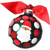 Ho Ho Ho Santa Glass Ornament, Brown Skin, Green - Ornaments - 1 - thumbnail
