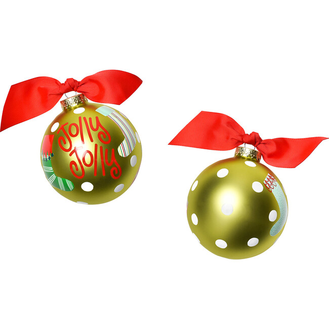 Jolly Jolly Stockings Glass Ornaments, Green