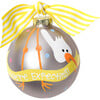 Stork We're Expecting Glass Ornament, Silver - Ornaments - 1 - thumbnail