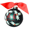 Boughs of Holly Glass Ornament, Green - Ornaments - 1 - thumbnail