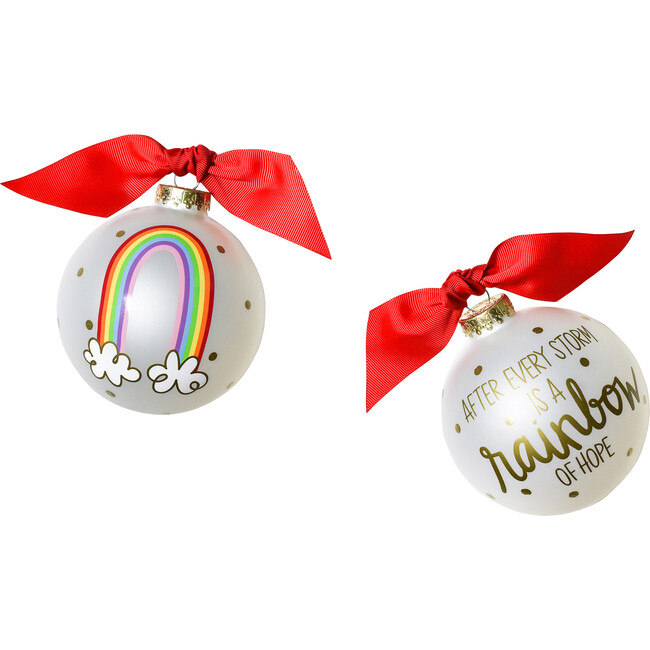 Rainbow of Hope Glass Ornament, White - Ornaments - 2