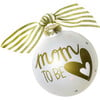 Mom To Be Glass Ornament, White - Ornaments - 1 - thumbnail