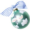 Around The World Plane Glass Ornament, Blue - Ornaments - 1 - thumbnail