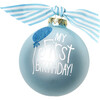 My First Birthday Boy Glass Ornament, Blue - Ornaments - 1 - thumbnail