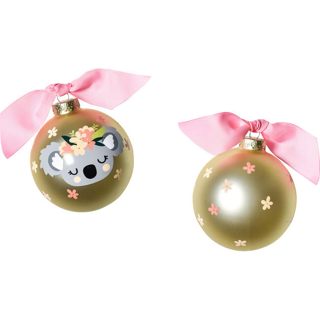 Koala Glass Ornament, Gold - Ornaments - 2