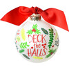 Deck The Halls Glass Ornament, White - Ornaments - 1 - thumbnail