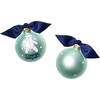 I Love You Beary Much Boy Glass Ornament, Blue - Ornaments - 2