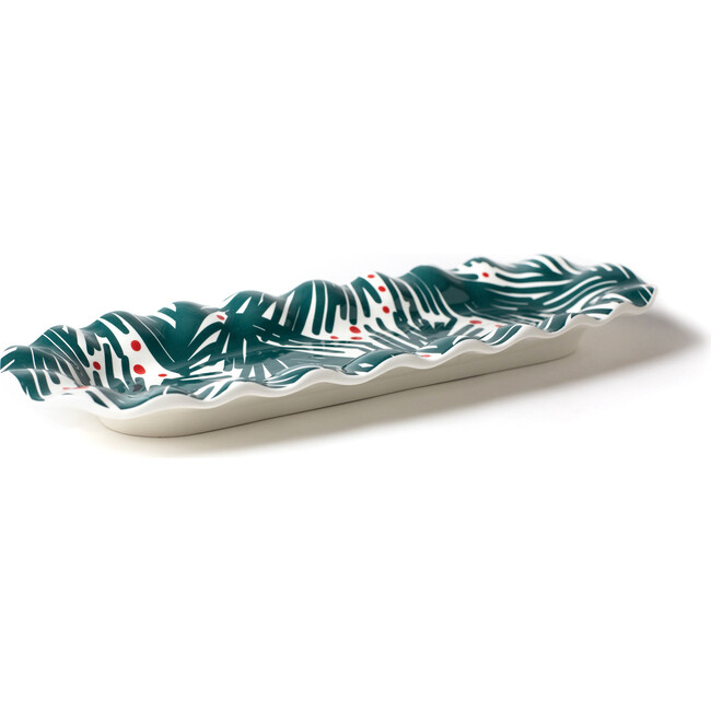 Balsam and Berry Ruffle Skinny Tray, Green