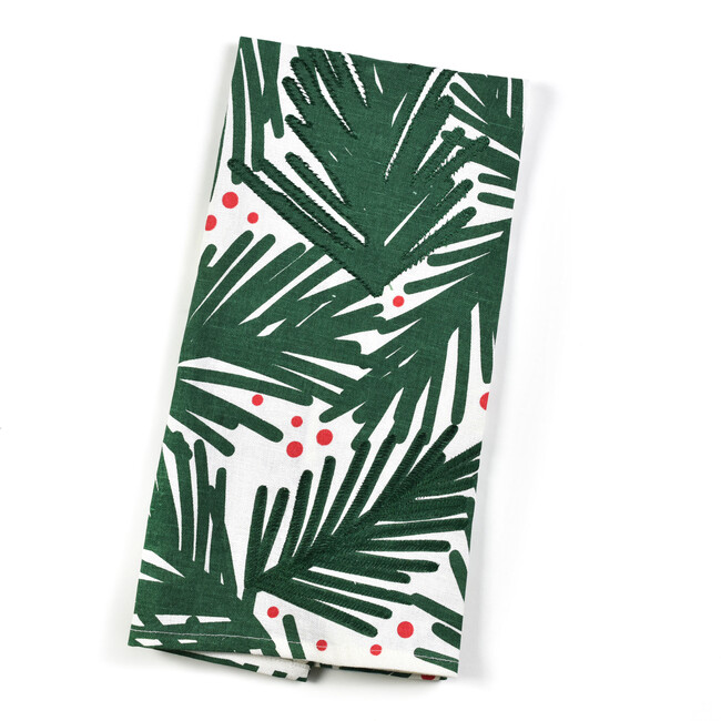Large Balsam & Berry Tree Hand Towel, Green