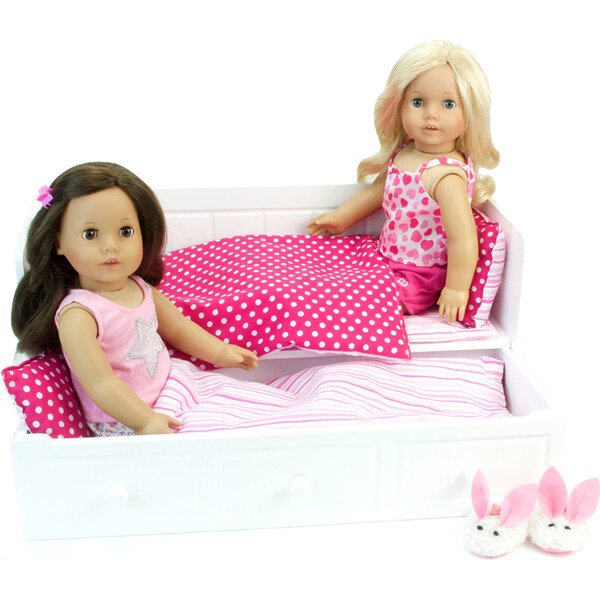 18'' Doll Day Bed with Trundle, White Sophia's by Teamson Kids