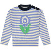 Peony Intarsia Cotton Sweater, Stripe - Sweaters - 1 - thumbnail