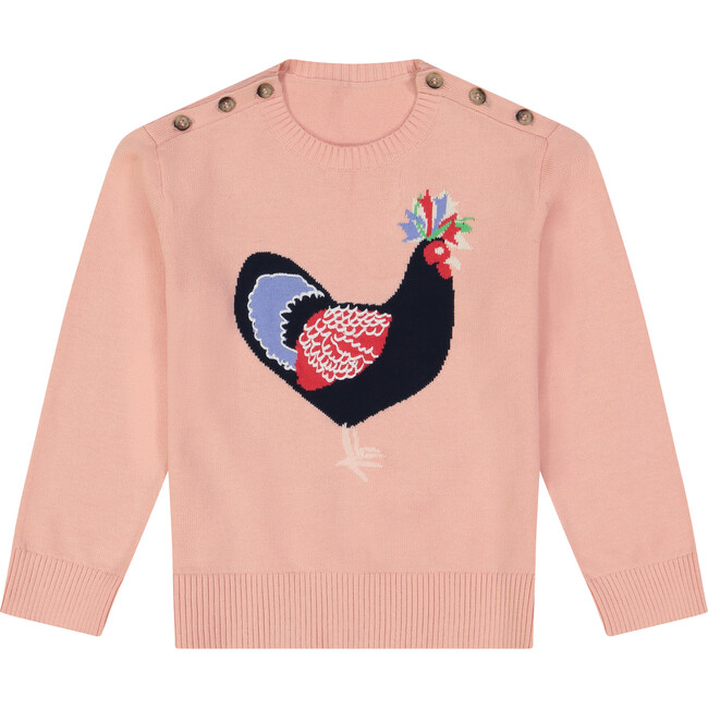Chicken Intarsia Sweater, Pink