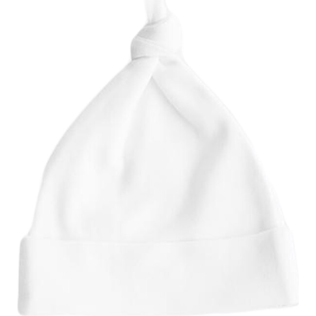 Organic Cotton Everyday Top Knot Hat, White - Hats - 1