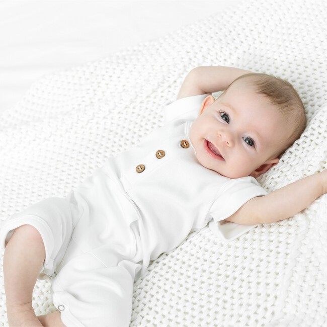 Organic Cotton Everyday Romper, Blush - Onesies - 3