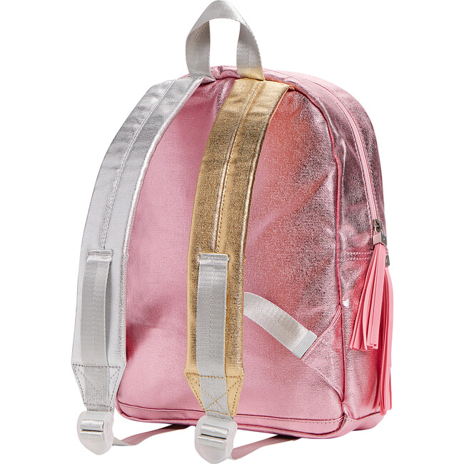 Metallic Mini Kane Backpack, Pink and Silver - Backpacks - 4