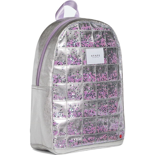Mini Kane Star Sequin Backpack, Silver and Purple - Backpacks - 4