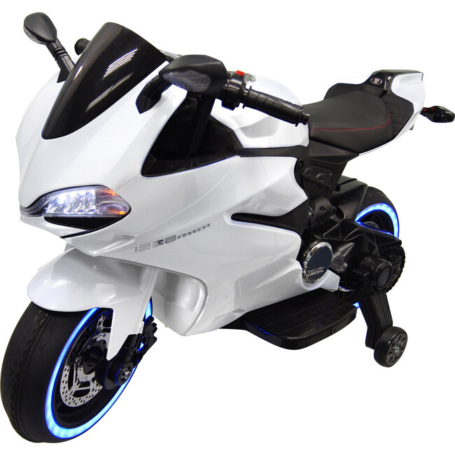 Tron Motorcycle 12V, White - Ride-On - 2