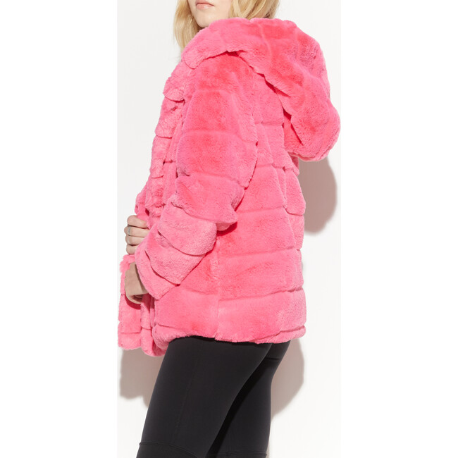 Women's Goldie Faux Fur Jacket, Bubble Pink - Coats - 4