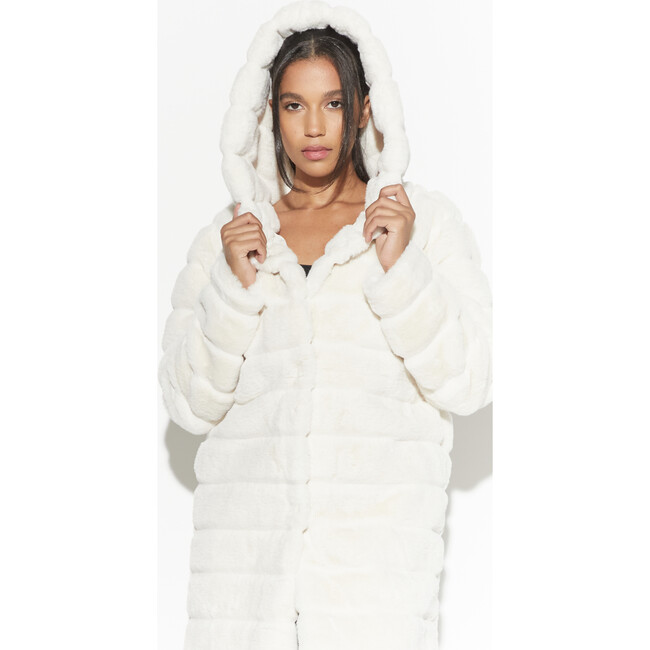 Women's Celina Faux Fur Jacket, Ivory - Coats - 5