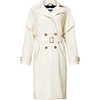 Women's Natalia Vegan Leather Trench, Ivory - Coats - 1 - thumbnail