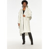 Women's Natalia Vegan Leather Trench, Ivory - Coats - 4 - thumbnail