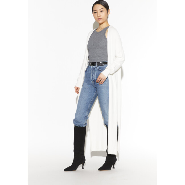 Women's Aria Vegan Cashmere Cardigan, Ivory - Cardigans - 4