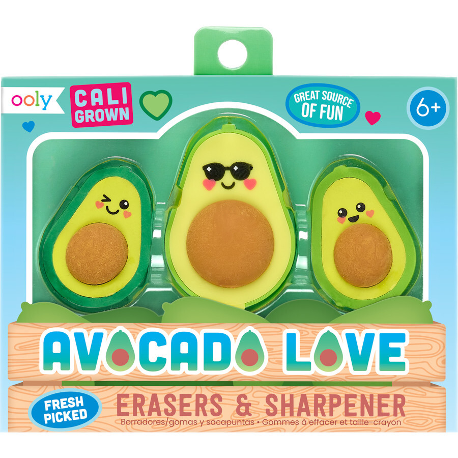 Avocado Love Erasers & Sharpener - Art Supplies - 1
