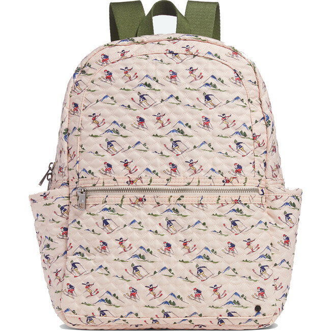 Kane Ski Print Backpack, Beige - Backpacks - 1