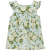 Liberty Carline Rose Frill Sleeve Top, Pale Blue - Vests - 1 - thumbnail
